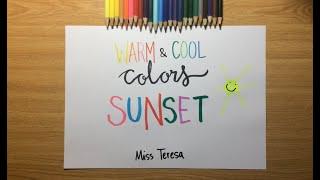 Warm and Cool Colors Sunset - Artwork for kids