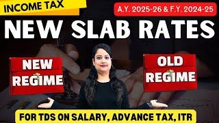 Income Tax Slab Rate updated AY 2025-26 FY 2024-25 for TDS on Salary and Advance Tax calculation