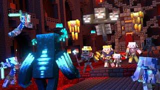 Warden vs Wither and Piglin Nether Army Minecraft Animation Movie