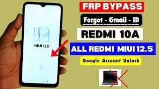 Redmi 10A Frp Bypass 2024 Without Pc  All Redmi Miui 12.5 Frp Unlock Activity Launcher Not Working