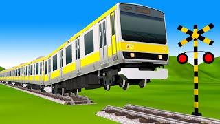 【踏切アニメ】スマートトレインと無人運  Fumikiri 3D Railroad Crossing Animation #1