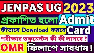 jenpas ug 2023 admit card download  how to download jenpas ug admit card 2023  bsc nursing admit