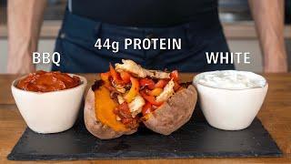 High Protein Sweet Potato With 2 Types of Low Calorie Sauces