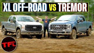 Can the Cheaper 2023 Ford F-350 XL Off-Road Truck Keep Up With the TREMOR On This Muddy Course?