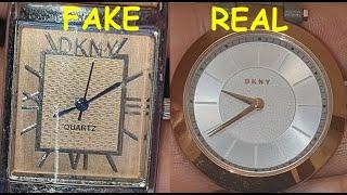 DKNY Watch real vs fake. How to spot fake Donna Karan New York Timewear