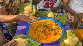 Swallowing Eba and Ijebu Egusi at Emuren