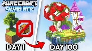 I Spent 100 Days in Skyblock Without The Start Chest in Minecraft