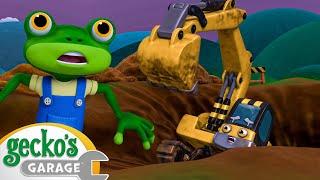 Excavator Rescue and Repair  Gecko the Mechanic  Vehicle Repair Cartoons  Buses Trucks and Cars