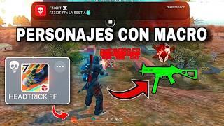 PERSONAJES CON MACRO  para DAR TODO ROJO en FREEFIRE 2024 COMO ACTIVAR FUNCIONA MACRO HEADSHOT