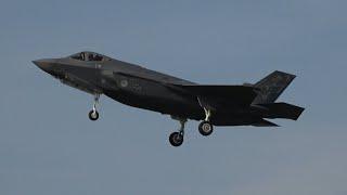 4K Dutch F35 With Special Tail Take off and Multiple Low Approaches Leeuwarden Airbase