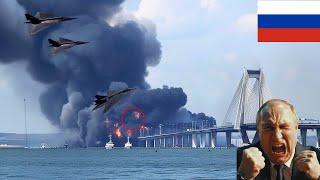 Crimean bridge destroyed forever US F-117 stealth aircraft destroys Crimean bridge supports