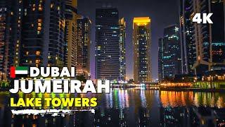 Dubai JLT Jumeirah Lake Towers Night - Walking Tour 4K