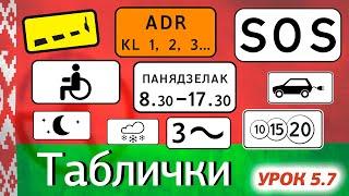 Курс ПДД  Республики Беларусь 2024 - Урок 5.7 Таблички Приложение 2 Параграф 7 ПДД РБ