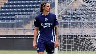Riccardo Calafiori trains with Arsenal for FIRST TIME ahead of Liverpool  Philadelphia friendly 