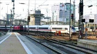 Paralleleinfahrt ICE Velaro und ÖBB Eurocity in den Münchner Hbf