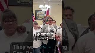 Several protesters arrested after blocking entrance to governor’s office in Florida Capitol