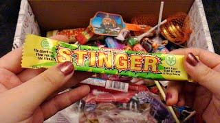 ASMR Unboxing and Trying Retro British Sweets  whispering eating sounds mouth sounds crinkles