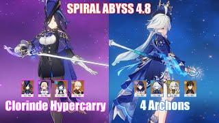C0 Clorinde Hypercarry & 4 Archons  Spiral Abyss 4.8  Genshin Impact