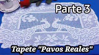 Centro de mesa de Pavo RealesTejido a crochetTécnica Filet.● Paso a Paso● video N°3