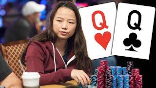 Pocket Queens For The Poker Queen WINNING Over $54000 at Live Cash Game