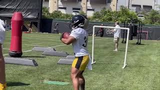 Steelers Sights and Sounds Najee Harris Jaylen Warren Work on Stiff Arms  Steelers Now