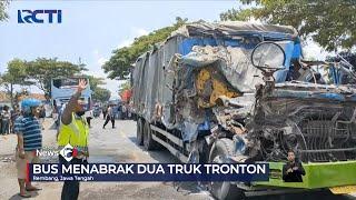 5 Orang Tewas Saat Bus Tabrak 2 Truk di Rembang Jawa Tengah #SeputariNewsSiang 1103