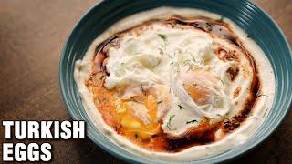 Turkish Eggs Recipe  How To Make Turkish Poached Egg  Cilbir  Egg Breakfast Recipe By Chef Tarika