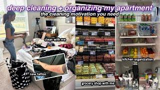 deep cleaning my ENTIRE apartment *satisfying clean with me*  kitchen organization