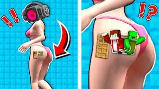 How JJ and MIKEY BUILT a HOUSE inside SPEAKER WOMAN SWIMSUIT in Minecraft - Maizen