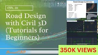 Road Design with Autodesk AutoCAD Civil 3D - Tutorial for Beginners