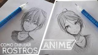 COMO DIBUJAR ROSTROS  Anime  Perspectiva Frontal