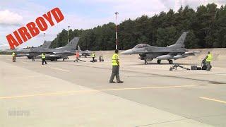 F-16 Landing Łask Air Base Poland