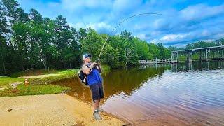 Bank Fishing A Lake For SUMMER Bass FOUND THEM