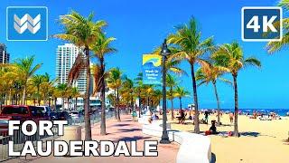 4K Fort Lauderdale Florida USA - Spring Break Walking Tour Vlog & Vacation Travel Guide 