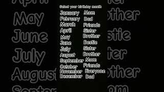 select your birthday month #ytshorts #trending #viral #shorts