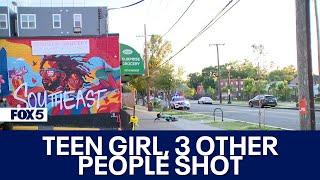 Teen girl 3 other people shot in southeast DC