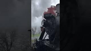 Have you ever seen a steam locomotive on a cold and rainy day? #steamlocomotive #trains #railroad