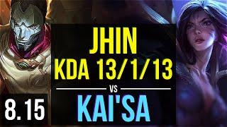 JHIN vs KAISA ADC  KDA 13113 Legendary  Korea Master  Patch 8.15