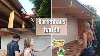 Gartenparadies Folge 11  Gartenhaus bauen Teil 4  Dach ist fertig   Holzlasur