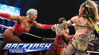 The Kabuki Warriors vs. Bianca Belair & Jade Cargill WWE Backlash France highlights May 4 2024