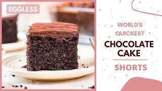 Quickest Softest Eggless Chocolate Cake  Fluffiest Chocolate Cake in JUST 6 minutes #SHORTS