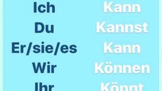 Modal Verb conjugations & pronounciation auf deutsch von könnencan müssenmust und wollen want