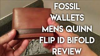 Best Fossil Wallet for Men Quinn Flip ID Bi-fold Brown Leather Color- Quick Review  How To