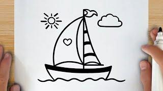 HOW TO DRAW A SAILING BOAT