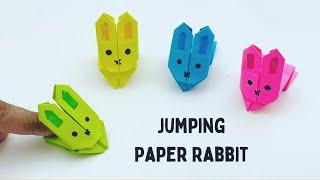 How To Make Origami Jumping Paper RABBIT Toy For Kids  paper craft  Paper Craft Easy  KIDS crafts