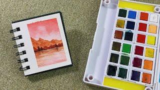 Super Easy Mini Watercolor Painting for Beginners  Step-by-step Tutorial