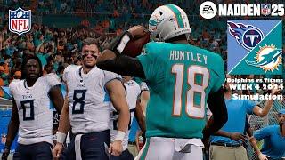 Madden 25 Tennessee Titans vs Miami Dolphins Week 4 Sim 2024 Full 15 Minute Quarters Game Play