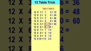 12 Table Trick  table trick of 12  table of 12  table trick  #table #tables #short #shorts