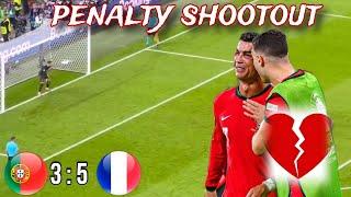 Portugal vs France 5-3 Penalty shootout & All Goals Euro 2024  Ronaldo Out
