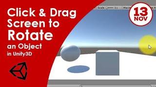 Rotating an Object by Click and Dragging the screen left and right in Unity3D